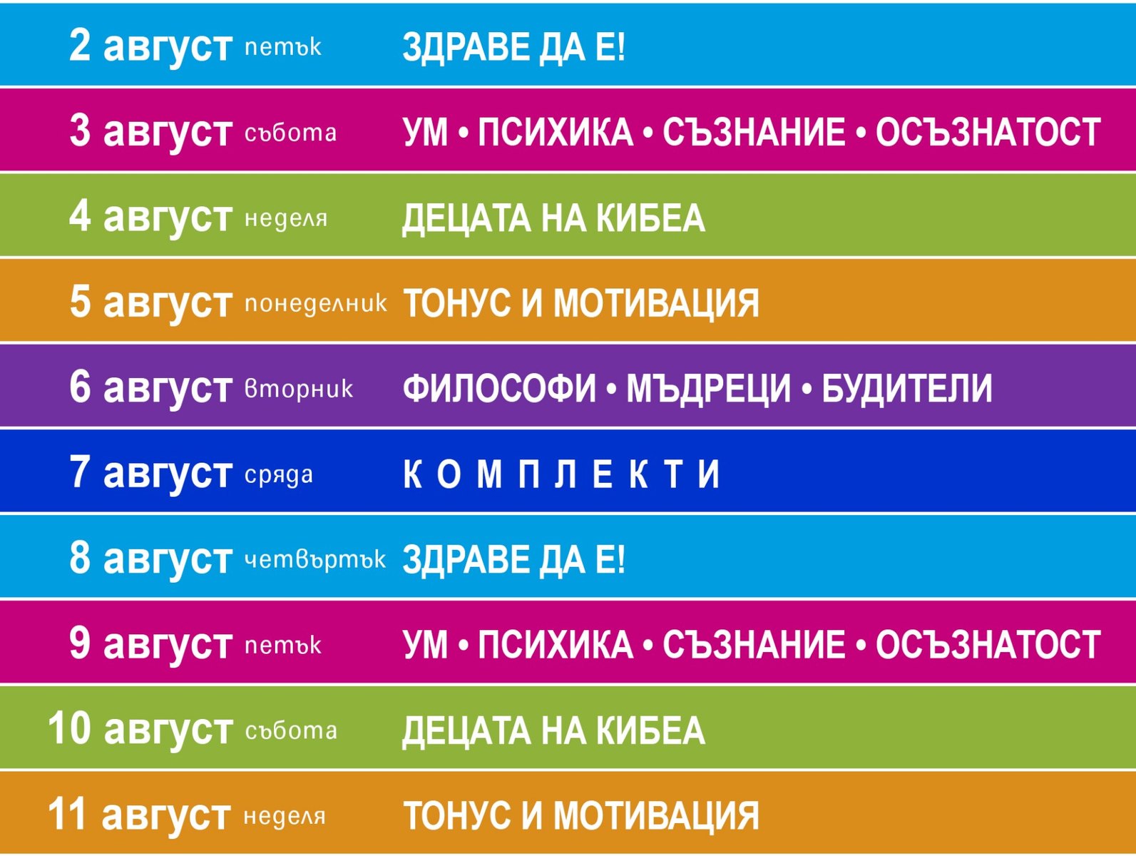 Алея Варна-график на кампаниите