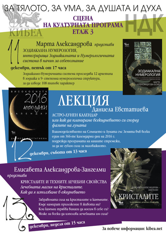 КИБЕА на Коледния панаир на книгата 2015 – събития